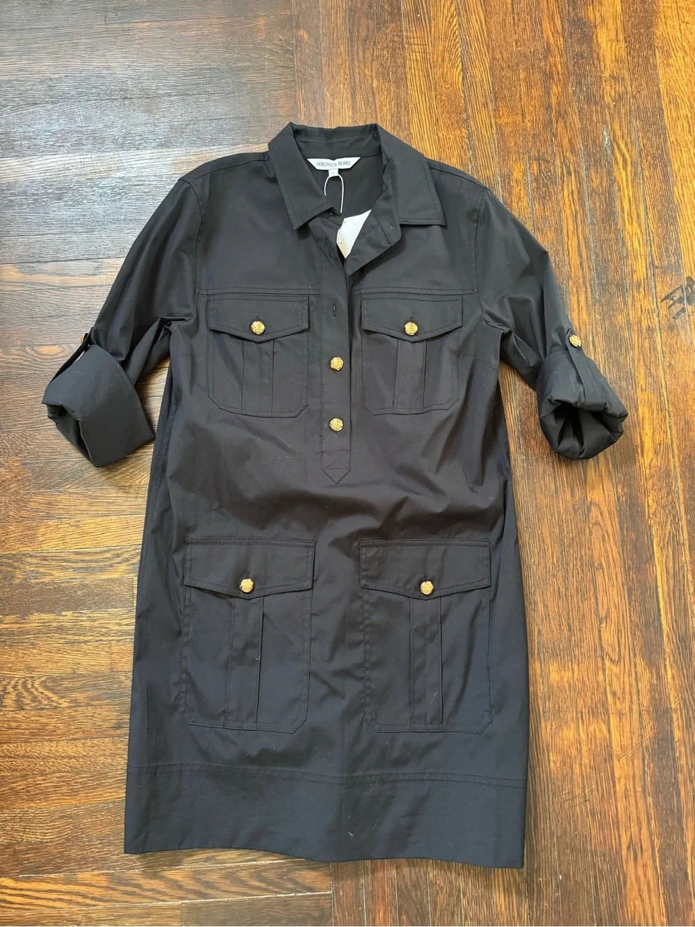 VERONICA BEARD Women’s Black Utility Shirt Jacket Dress